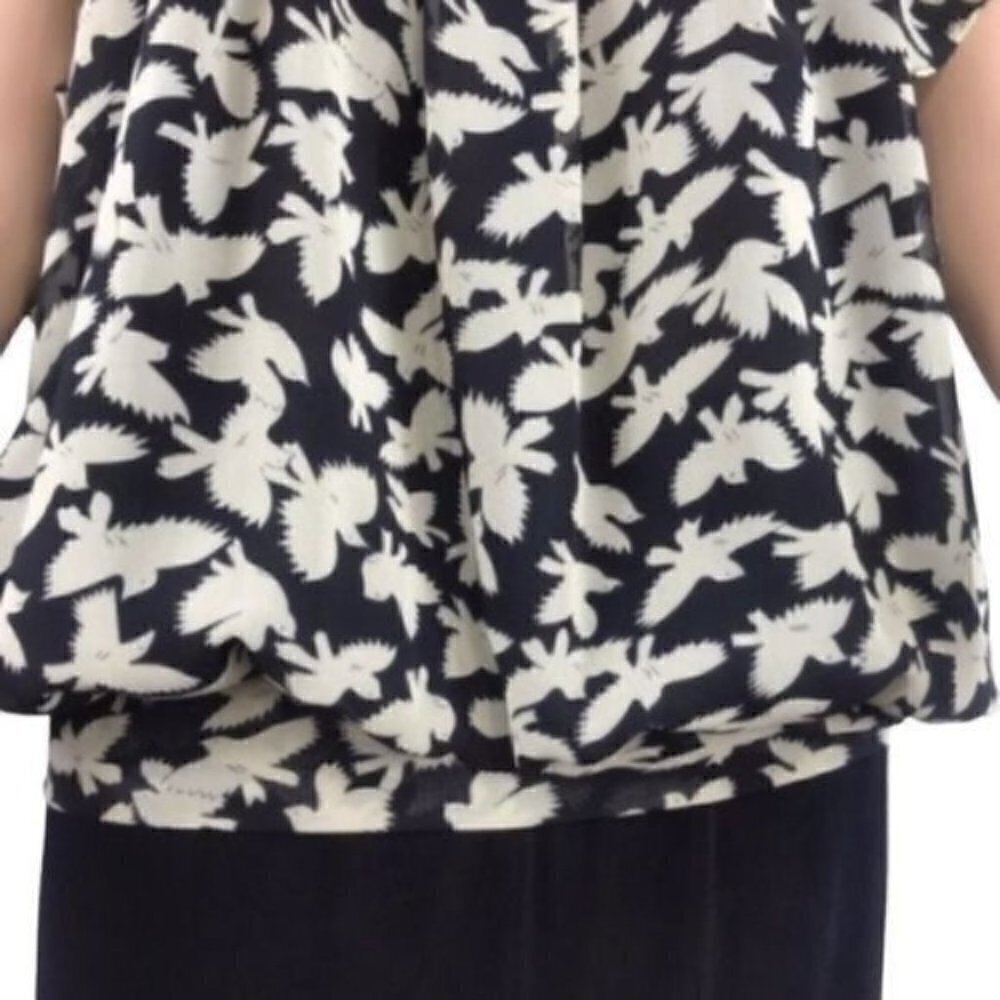 Daniel Rainn swirling birds Blouse top size small Style#10803 - Picture 4 of 8